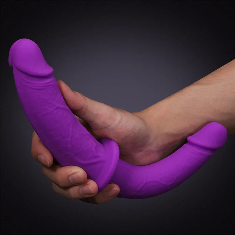 12Inch Ultra-Realistic Purple Silicone Double-Ended Dildo