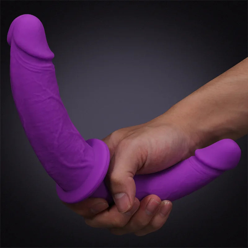 12Inch Ultra-Realistic Purple Silicone Double-Ended Dildo