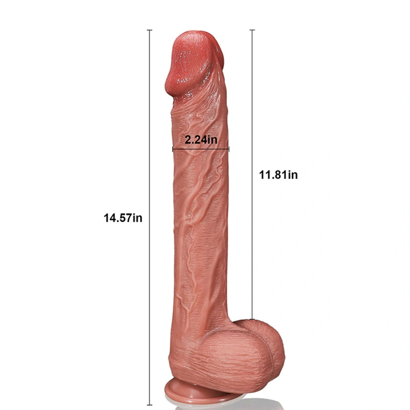 14.57" Ultra Lifelike Silicone Dildo