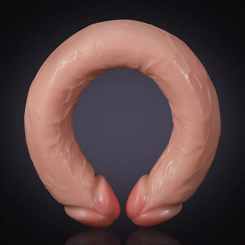 18Inch Lifelike Fleshy Double Penetration Dildo