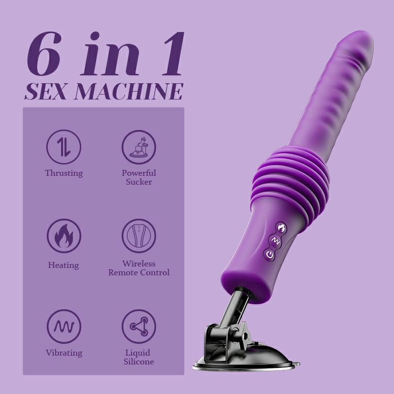 6 In 1 Portable Telescopic Vibrating Heated Fuck Machine