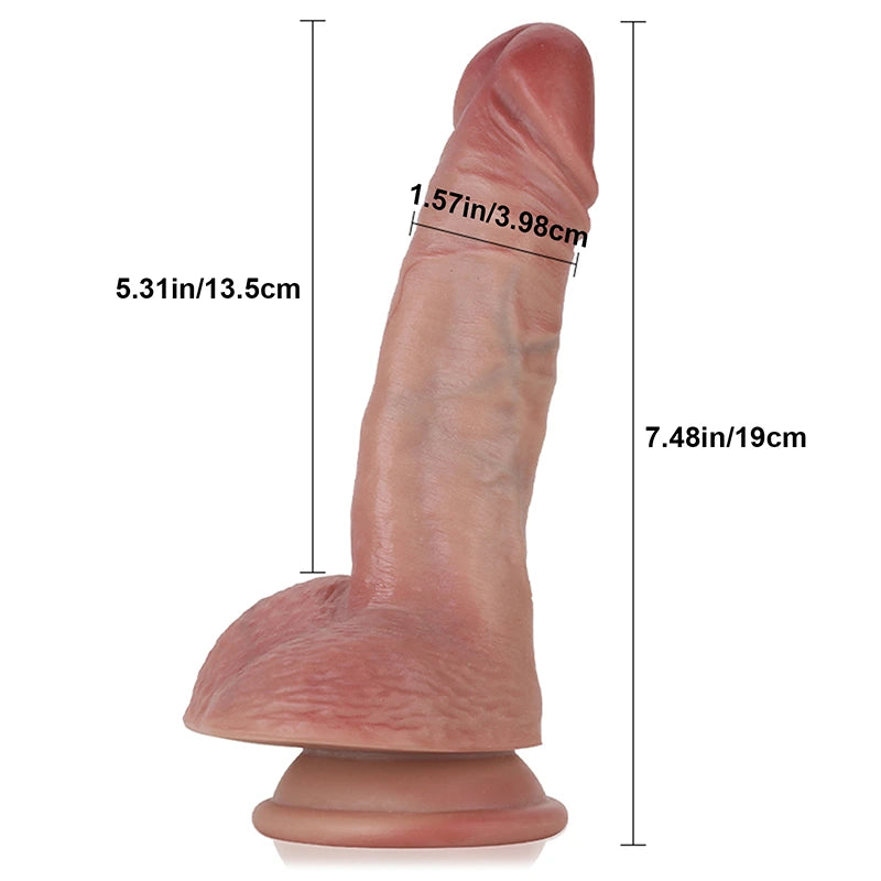 7.48" Lifelike Soft Silicone Small Dildo