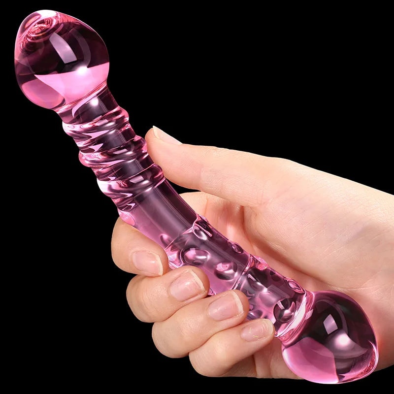 7 Inch Curved Double-end Thread Glass Dildo