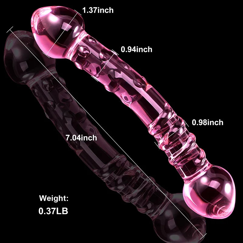 7 Inch Curved Double-end Thread Glass Dildo