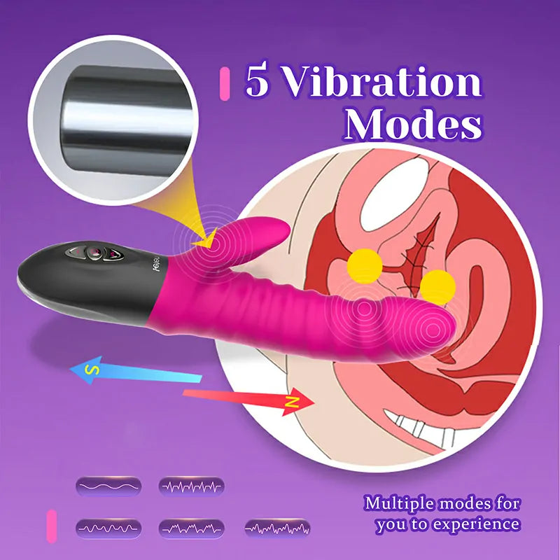 5 Modes Vibrating Silicone Heating Thrusting Vibrator