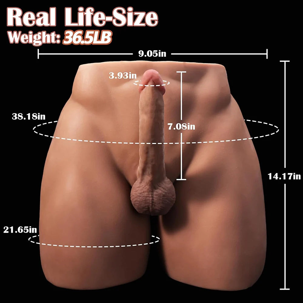 Brian-36.5Lb Big Ass Male Sex Torso With 7" Dildo