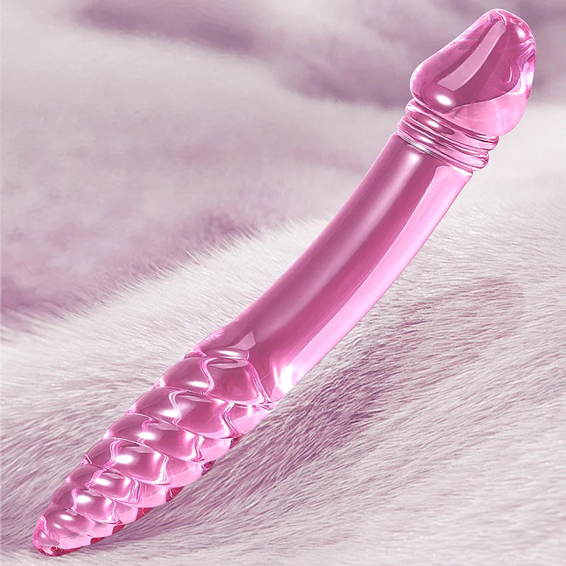 9.05Inch Double Head Threaded Glass Dildo