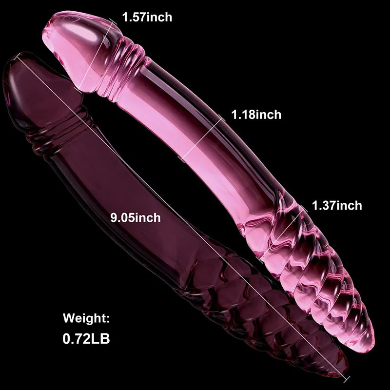 9.05Inch Double Head Threaded Glass Dildo