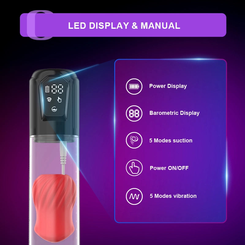 Electric Waterproof Penis Pump With Sucking Vibrating Function