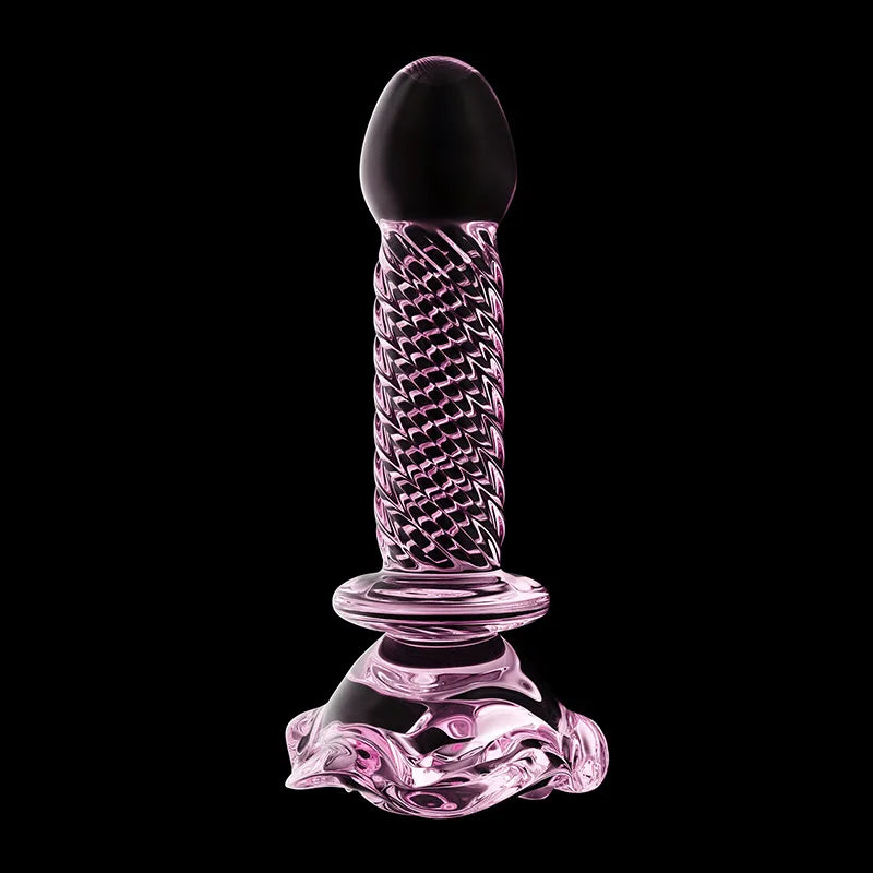 3Pcs Set Pink Glass Butt Plug