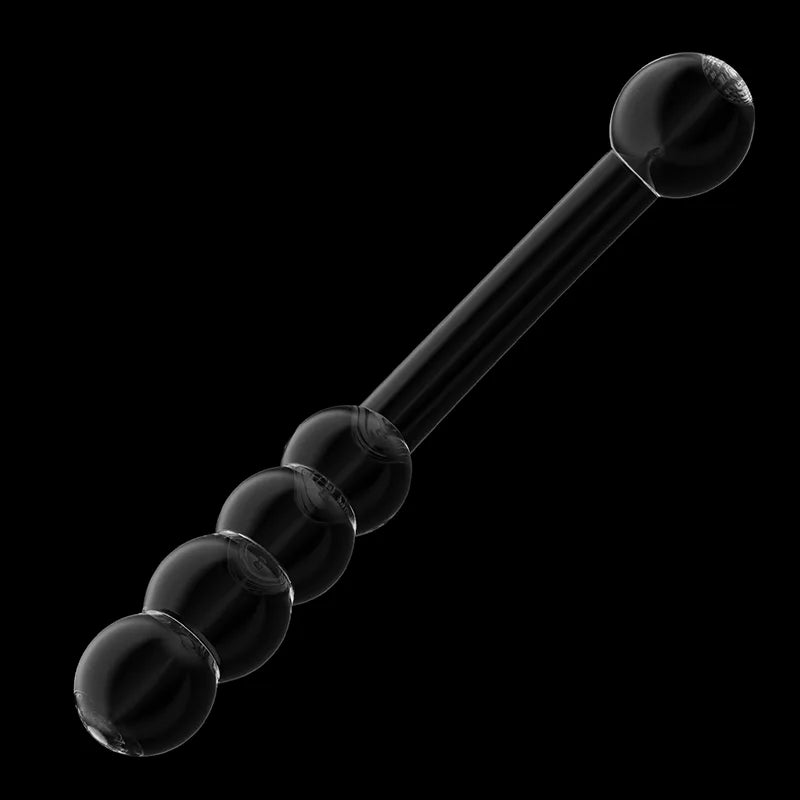 7.78 Inch Double Head Glass Dildo with 5 Anal Beads