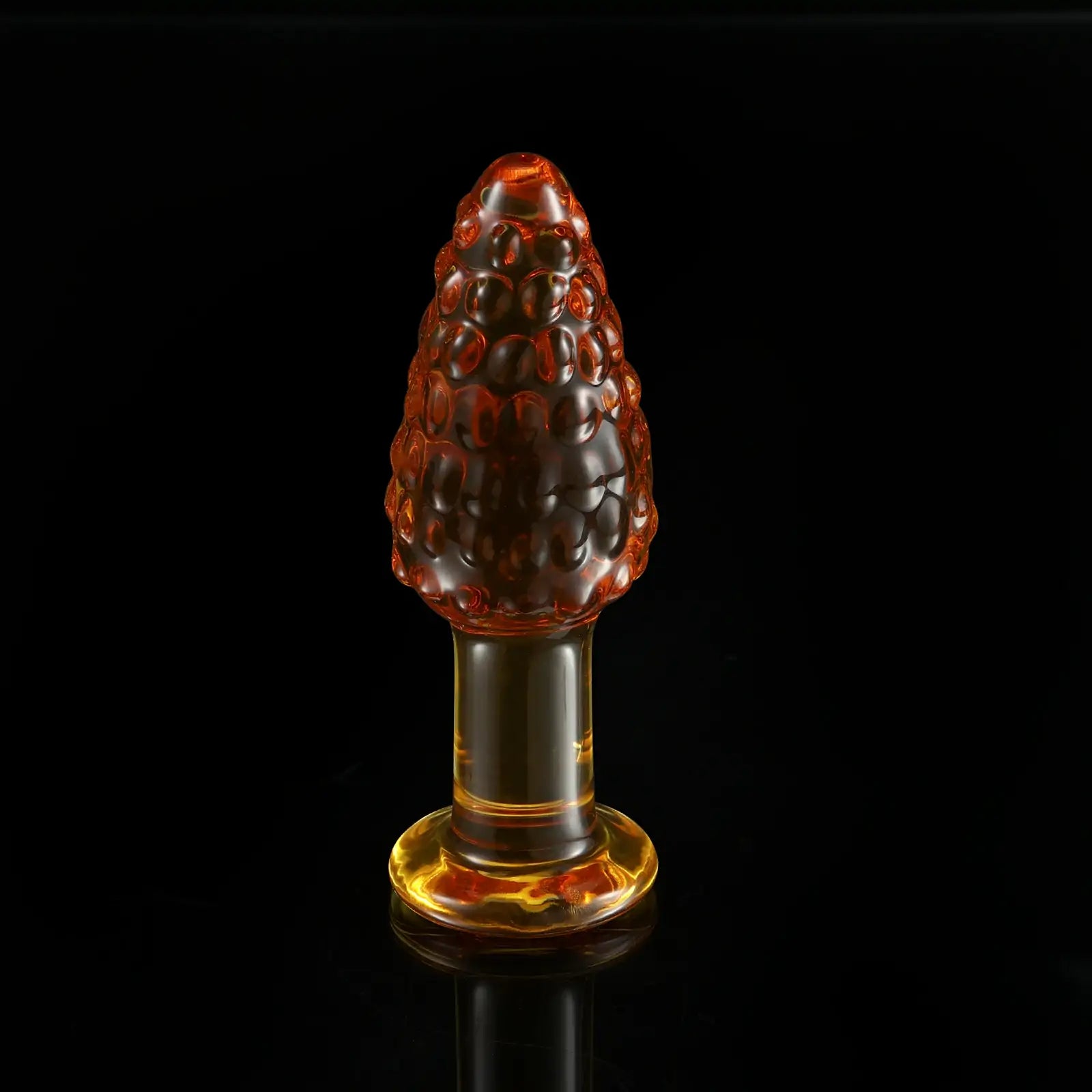 4.3 Inch Orange Textured Glass Butt Plug