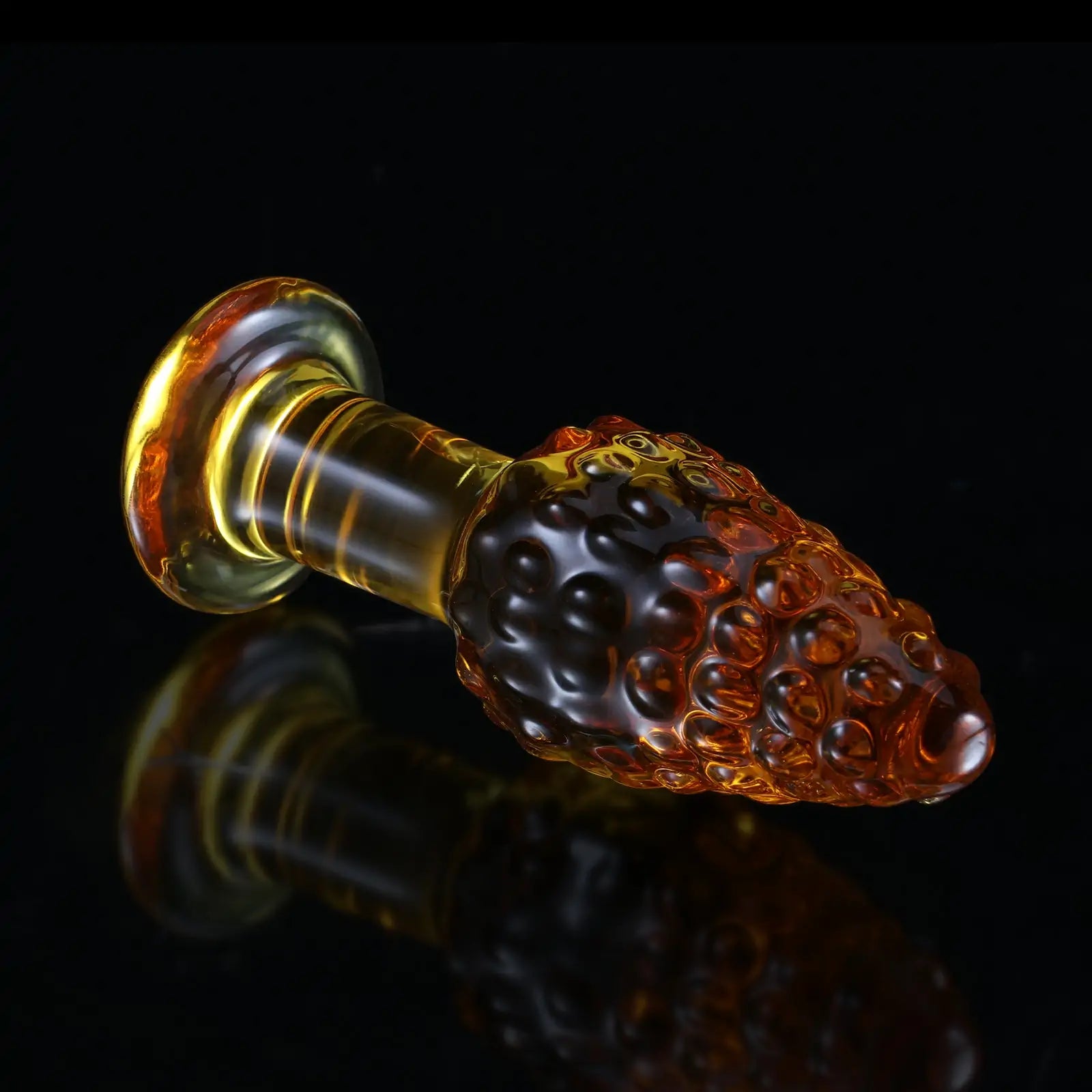 4.3 Inch Orange Textured Glass Butt Plug