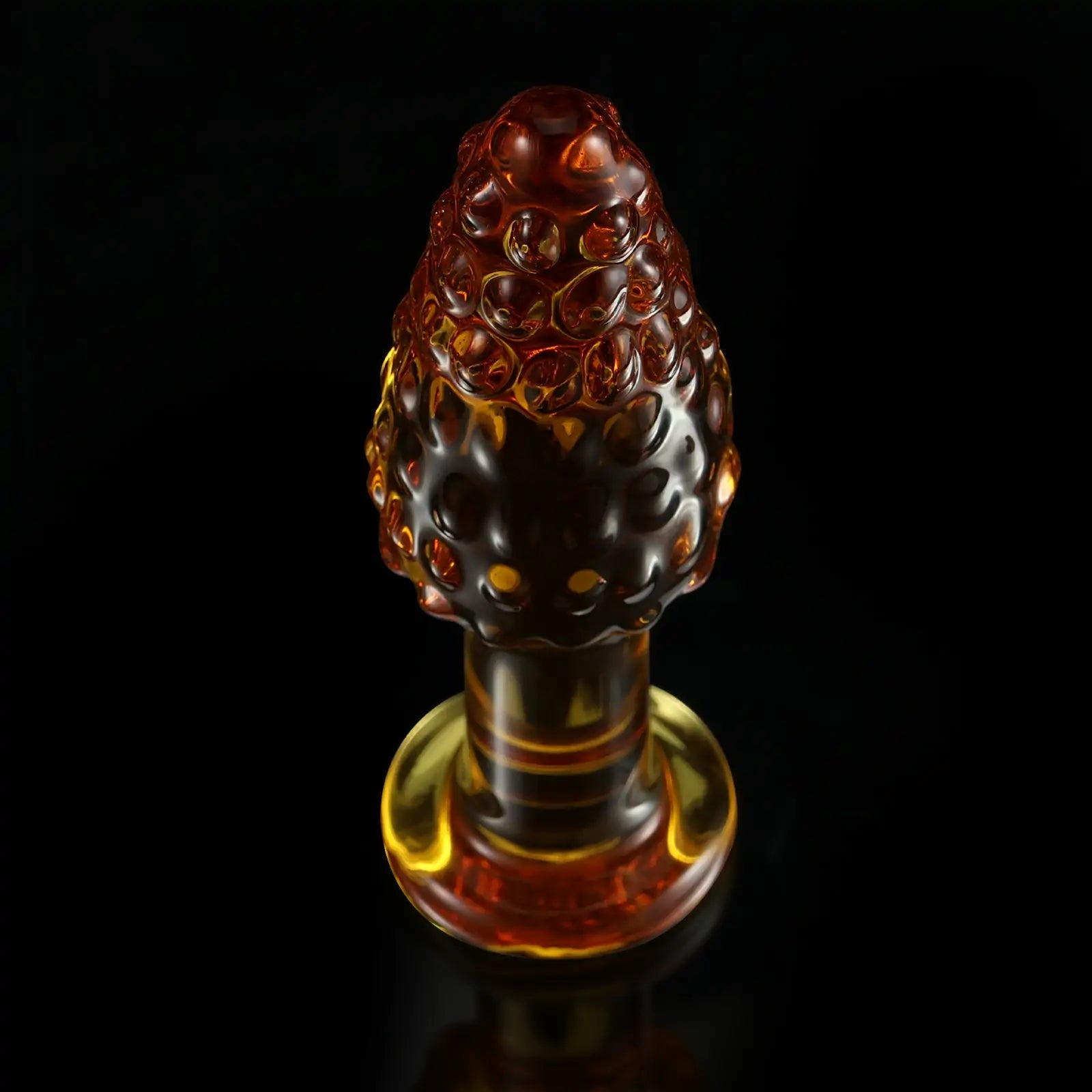 4.3 Inch Orange Textured Glass Butt Plug