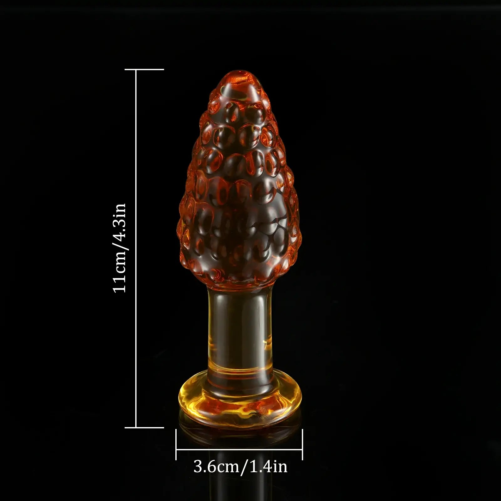 4.3 Inch Orange Textured Glass Butt Plug