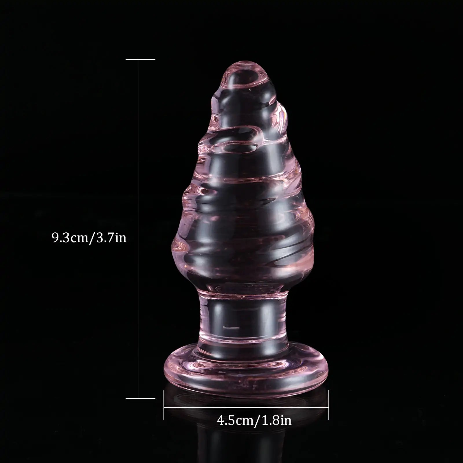 3.7 Inch Pink Spiral Glass Butt Plug