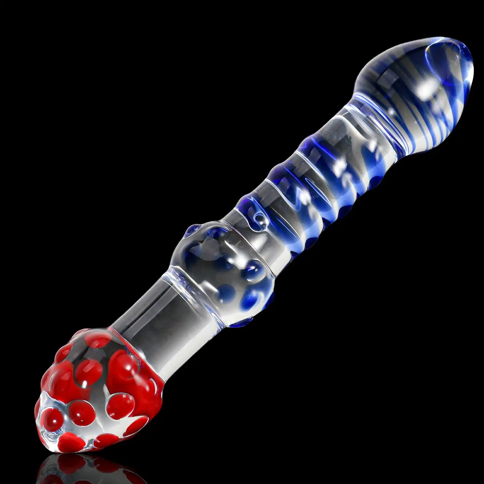 7.5-Inch Double-Ended Glass Dildo with Textured Bumps