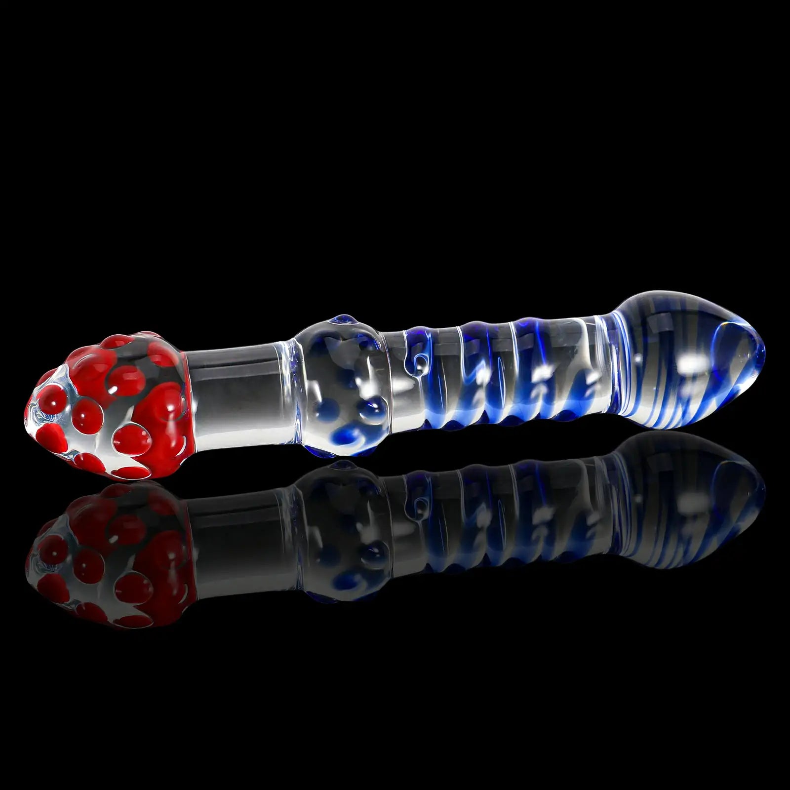 7.5-Inch Double-Ended Glass Dildo with Textured Bumps