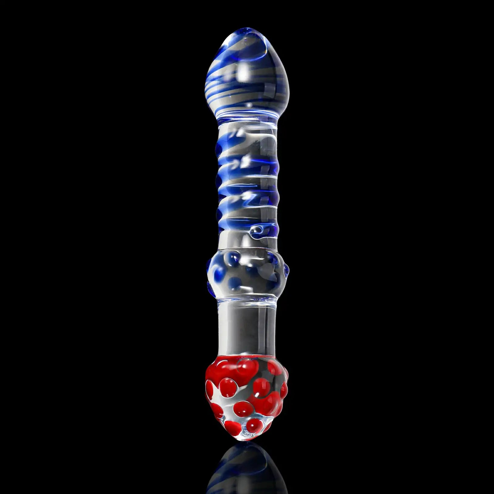 7.5-Inch Double-Ended Glass Dildo with Textured Bumps