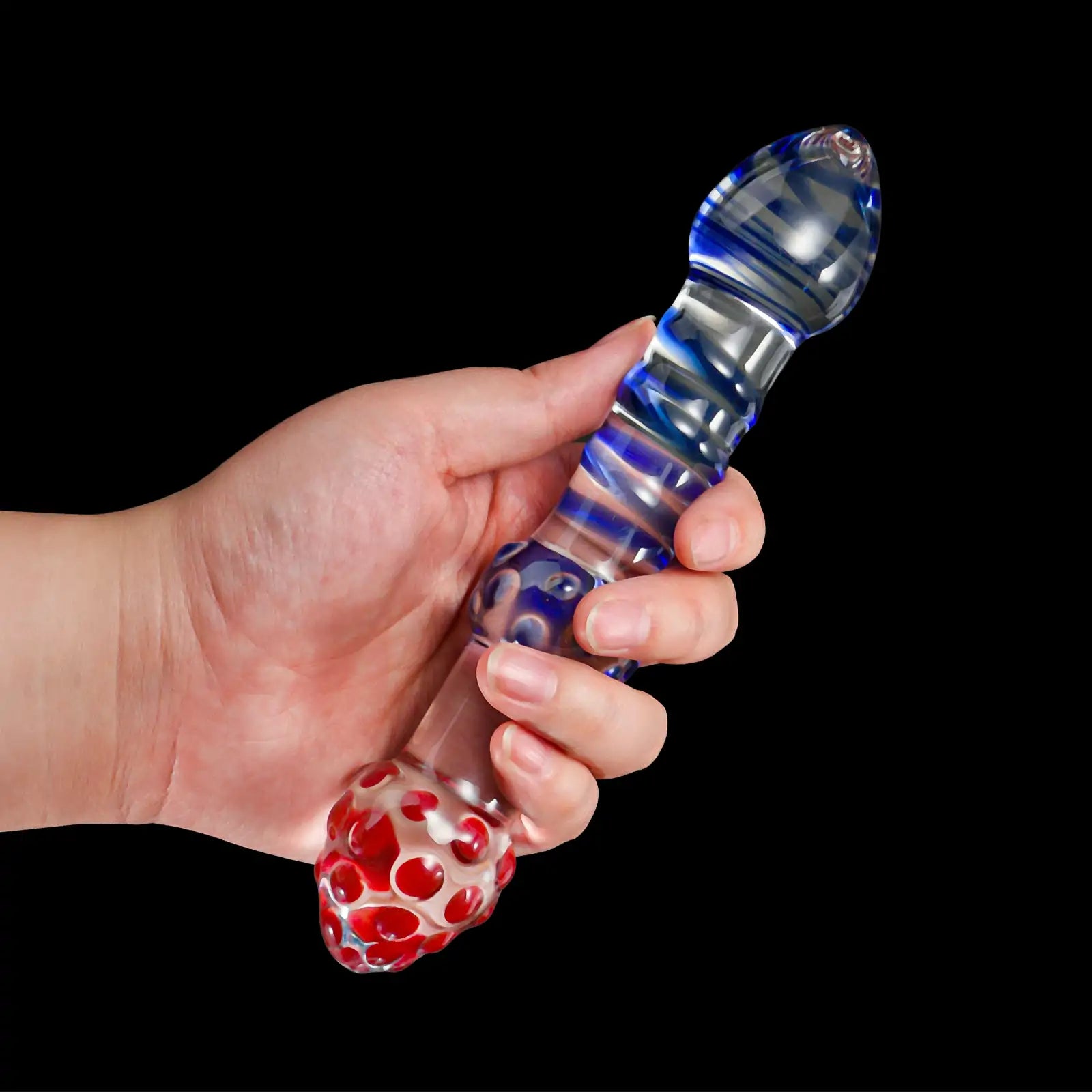 7.5-Inch Double-Ended Glass Dildo with Textured Bumps