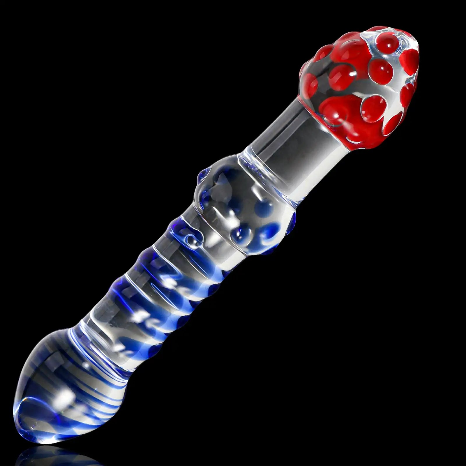 7.5-Inch Double-Ended Glass Dildo with Textured Bumps