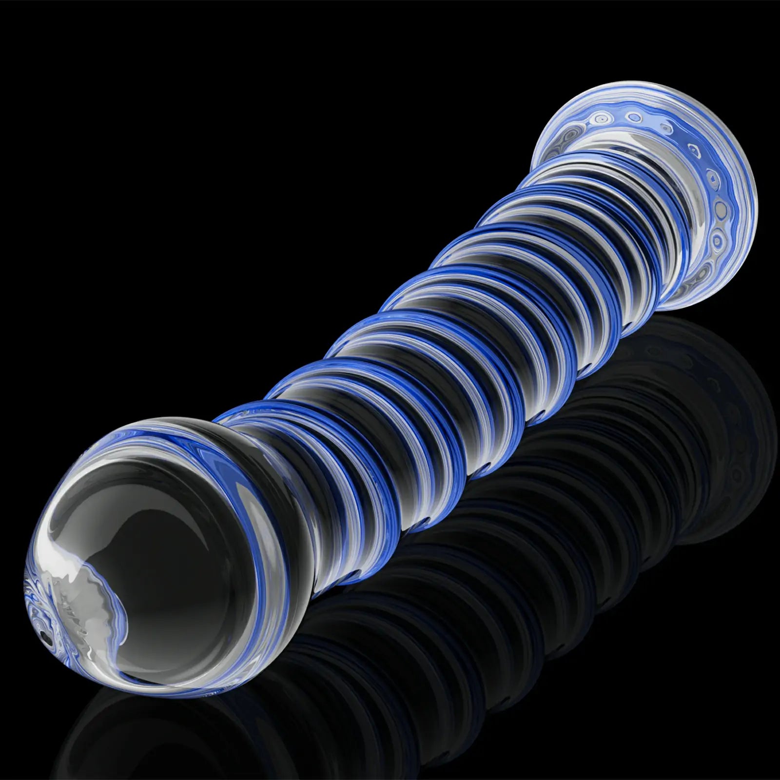 6.7 Inch Blue Threaded Glass Dildo