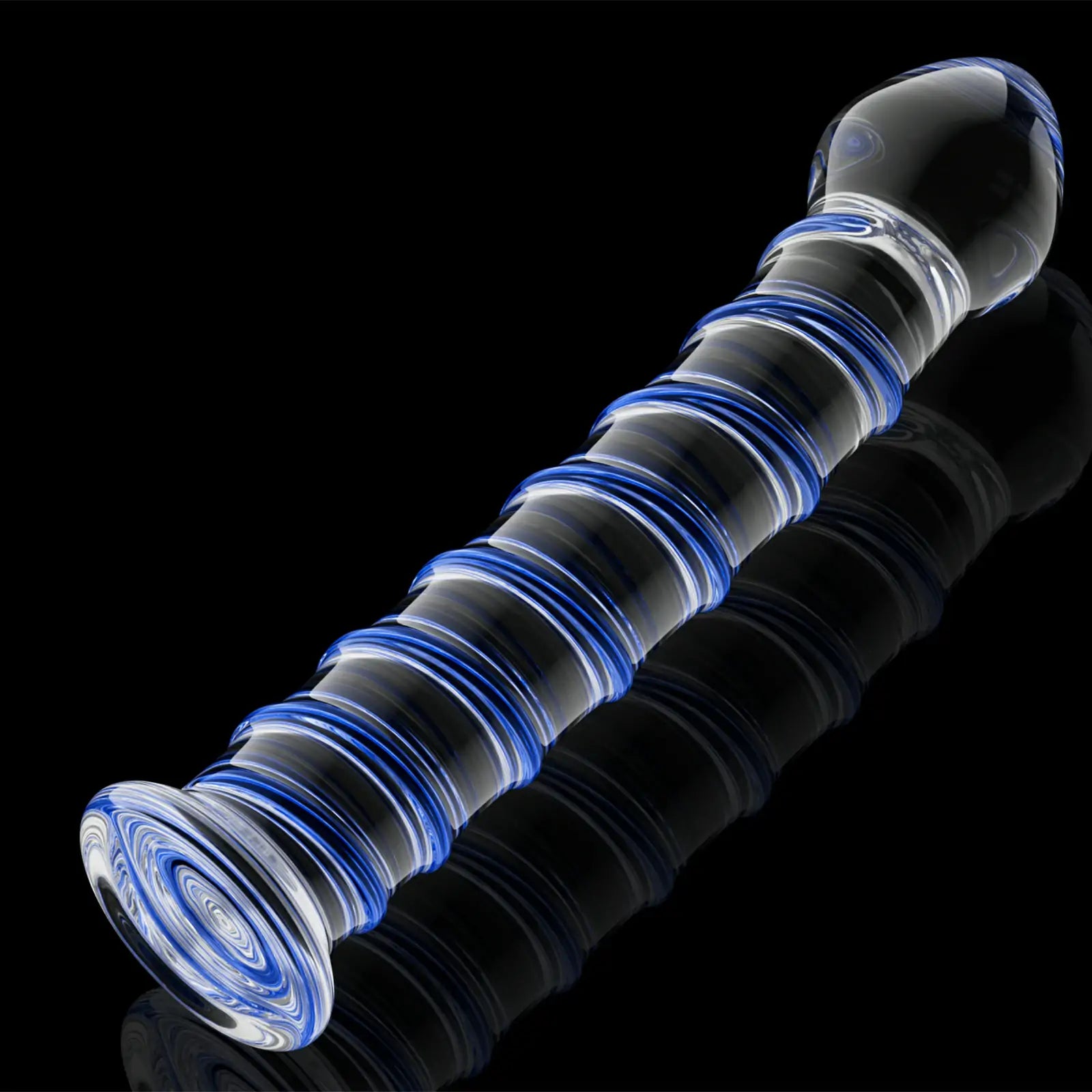 6.7 Inch Blue Threaded Glass Dildo