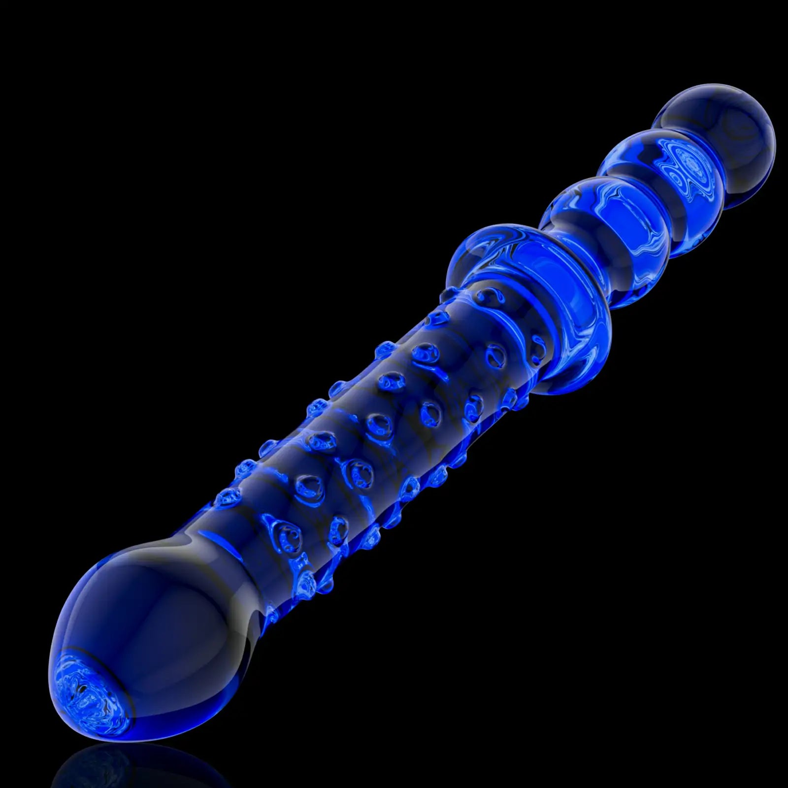 9.1-Inch Blue Maces Glass Dildo