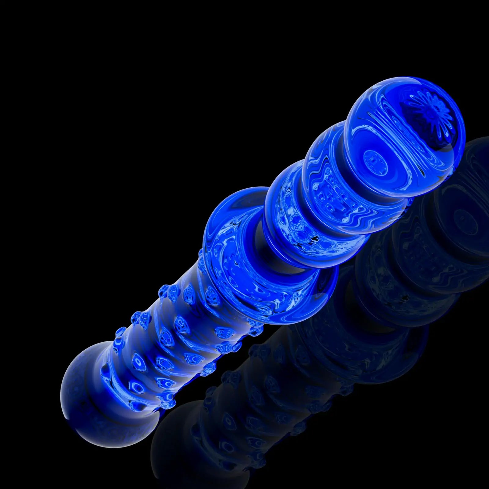 9.1-Inch Blue Maces Glass Dildo