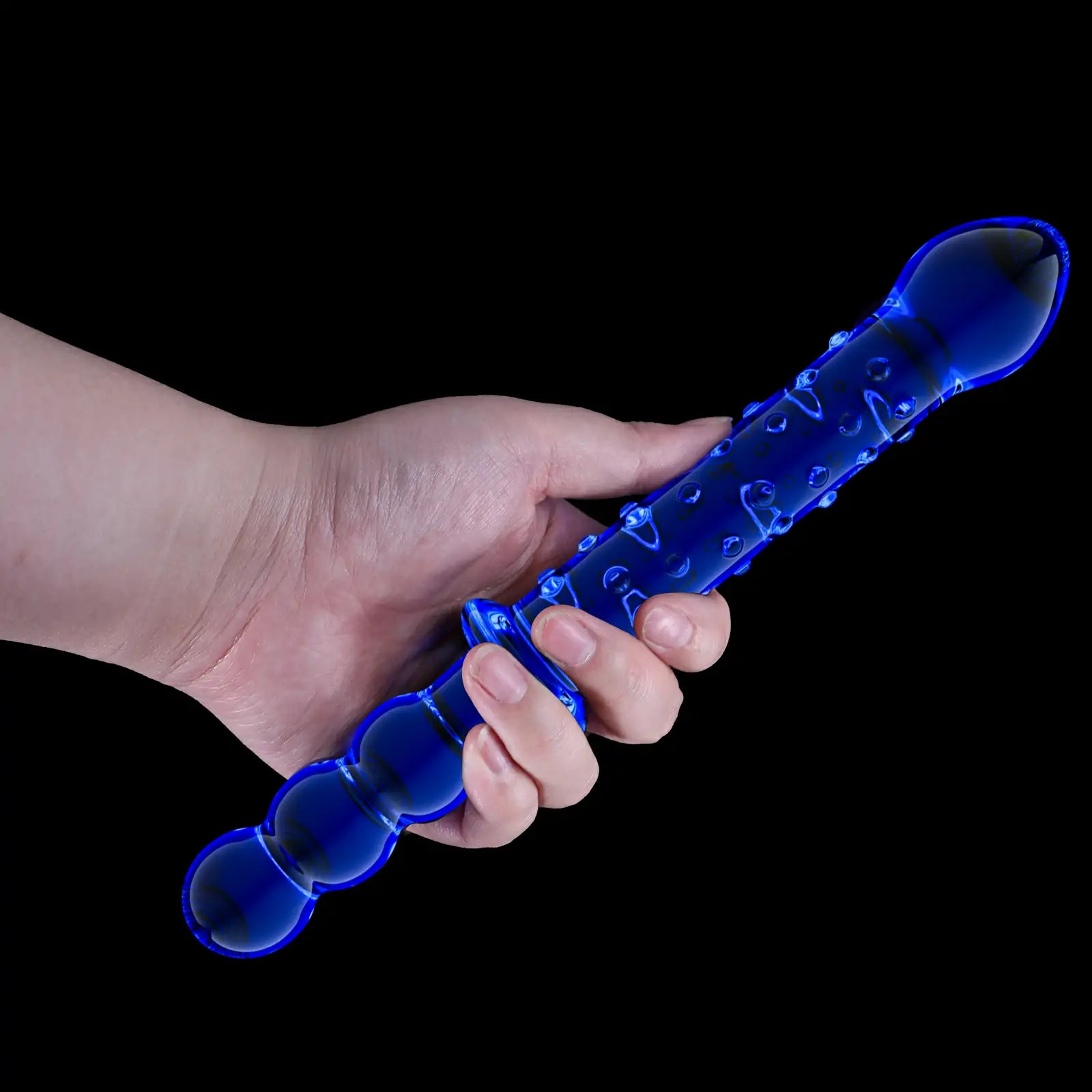 9.1-Inch Blue Maces Glass Dildo