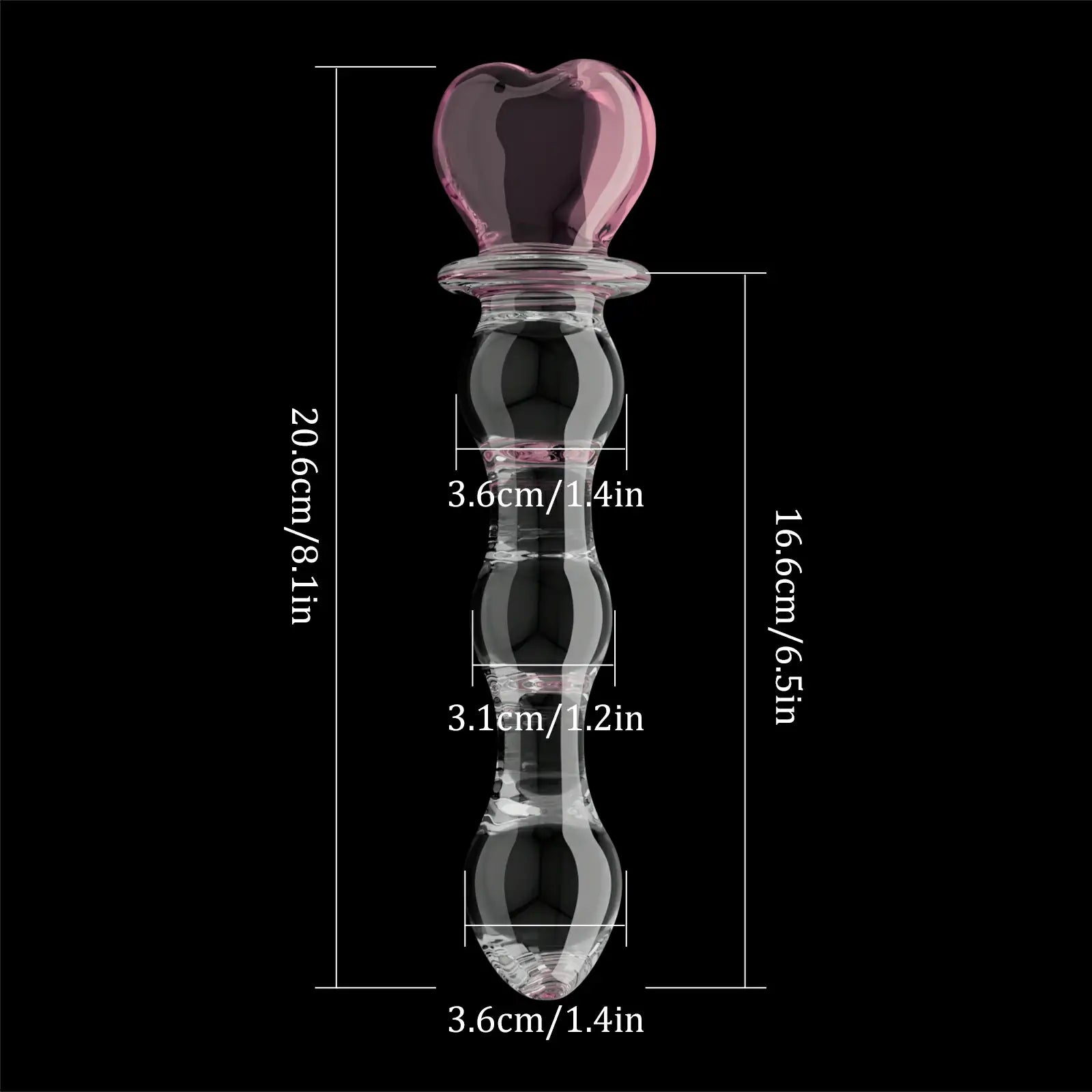 8.1-Inch Pink Wand Glass Dildo