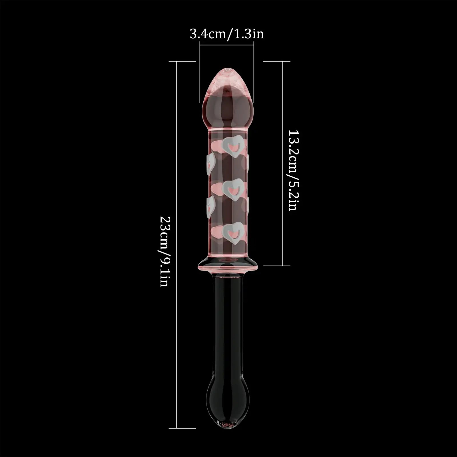 9.1-inch Pink Sword-Shaped Glass Dildo