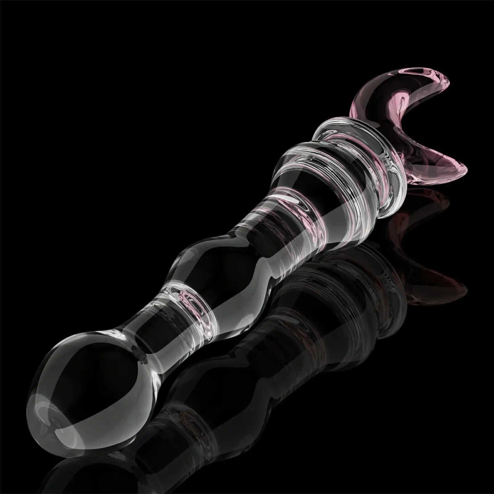 8.5 Inch Crescent-Shaped Glass Dildo