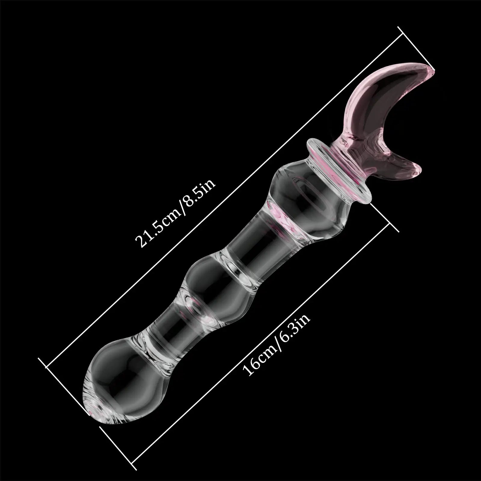 8.5 Inch Crescent-Shaped Glass Dildo