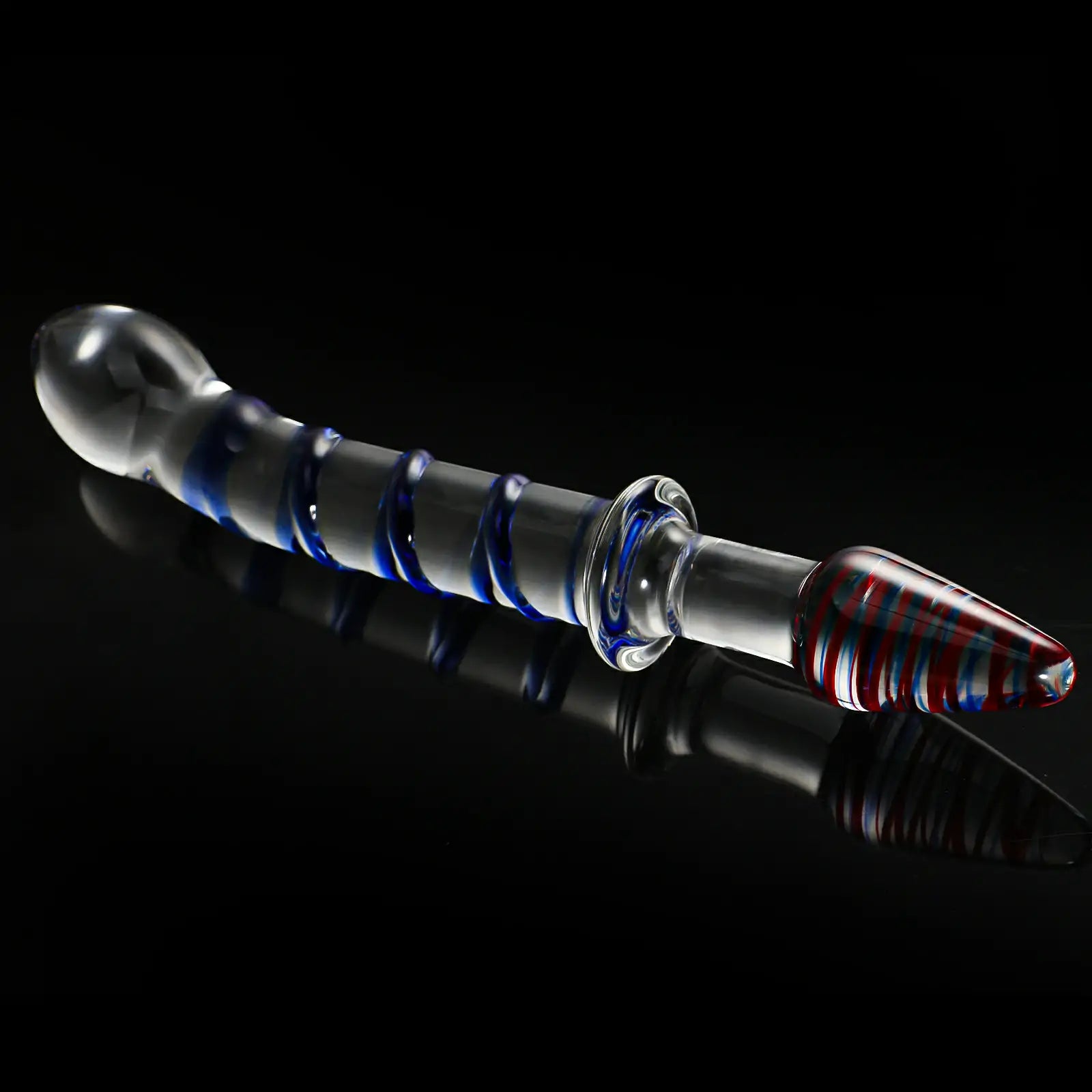 9.3-Inch Sword-Shaped Colored Glass Dildo with Realistic Glans and Vein Design