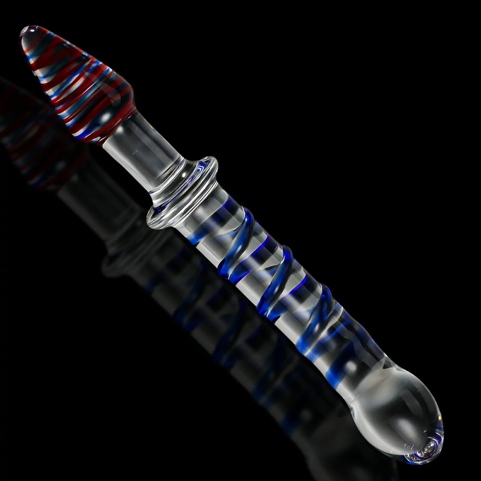 9.3-Inch Sword-Shaped Colored Glass Dildo with Realistic Glans and Vein Design