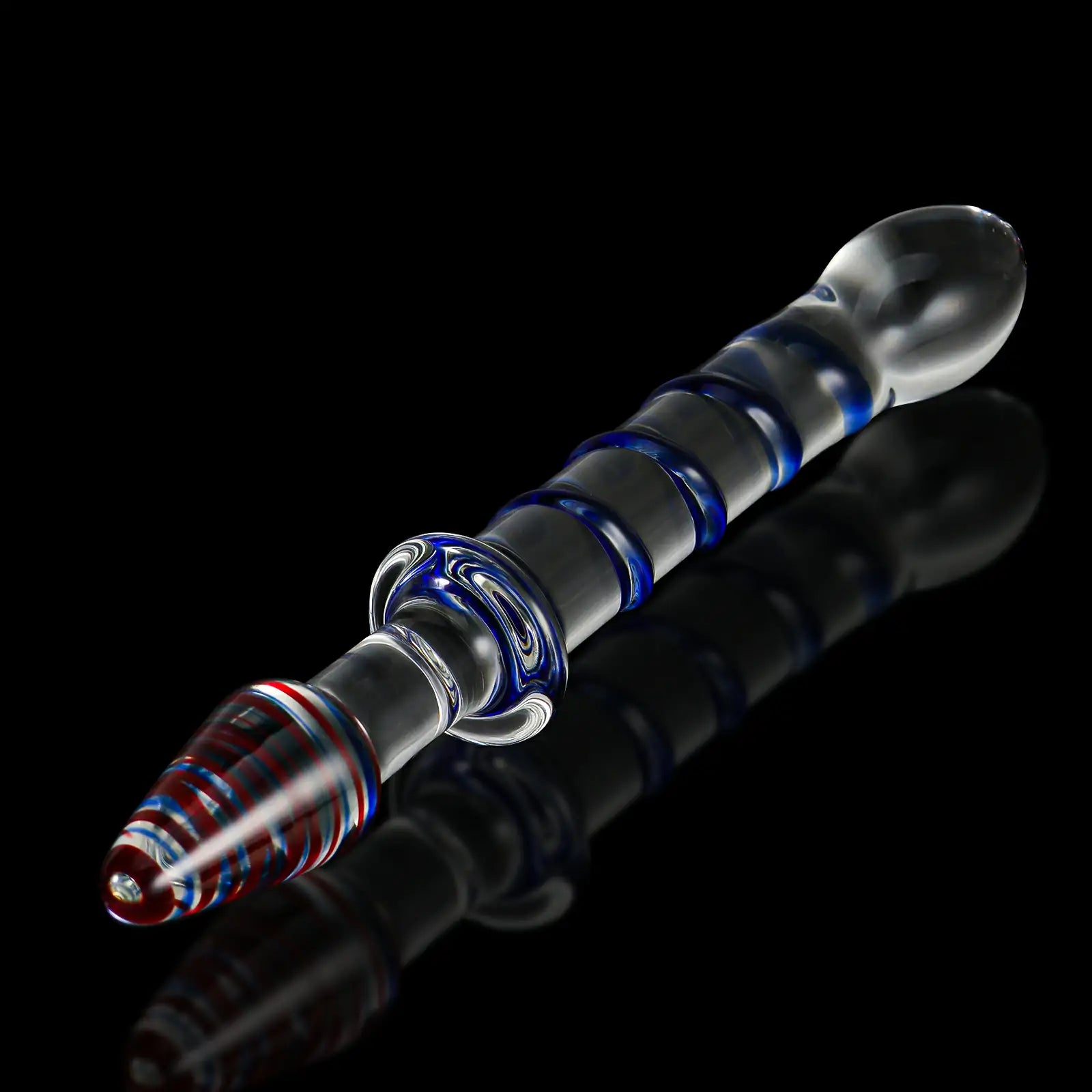 9.3-Inch Sword-Shaped Colored Glass Dildo with Realistic Glans and Vein Design