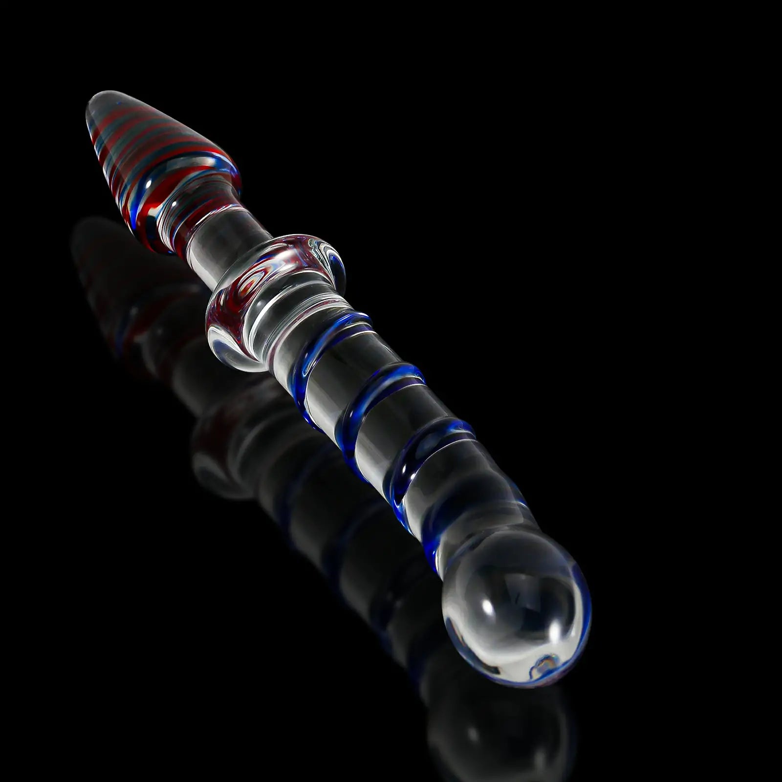 9.3-Inch Sword-Shaped Colored Glass Dildo with Realistic Glans and Vein Design