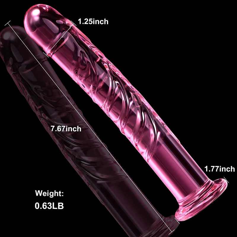 7.67" Glass Dildo With Realistic Vein