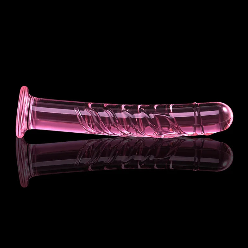 7.67" Glass Dildo With Realistic Vein