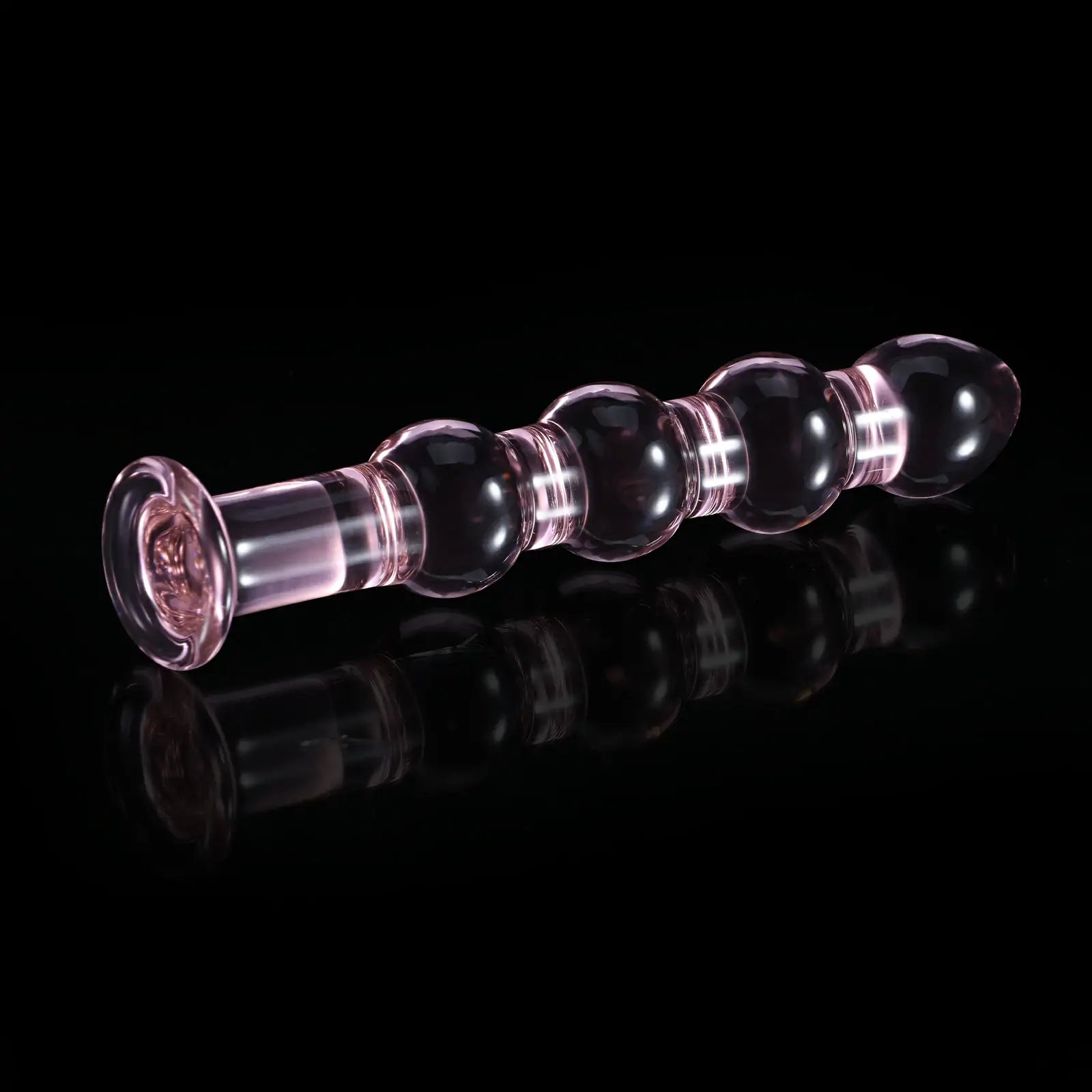 7 Inch Pink Beaded Glass Dildo