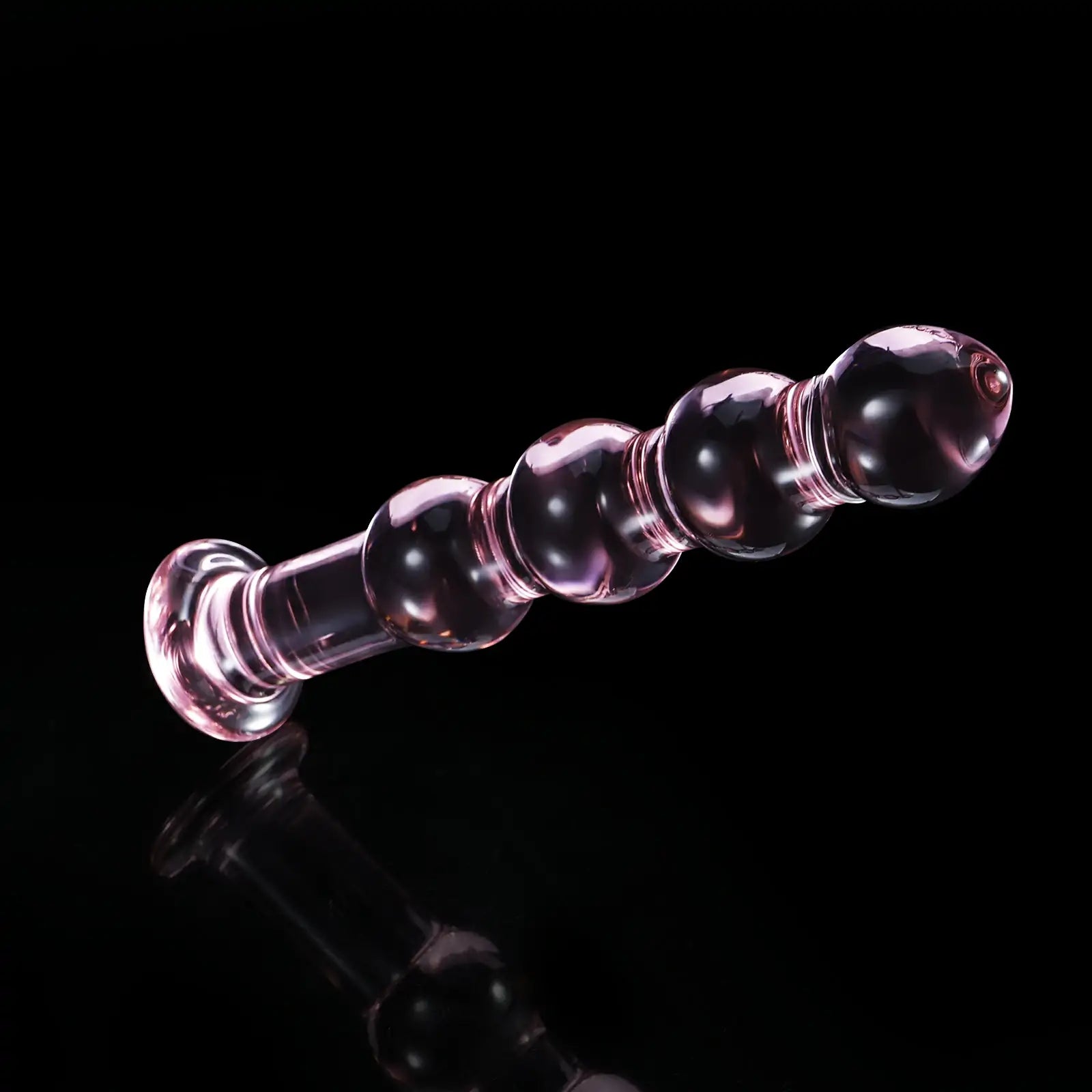 7 Inch Pink Beaded Glass Dildo