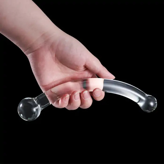 9.4 inch Curved Glass Dildo with Dual Rounded Heads