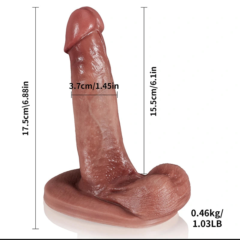 6.88" Large Base Silicone Sliding Skin Dildo