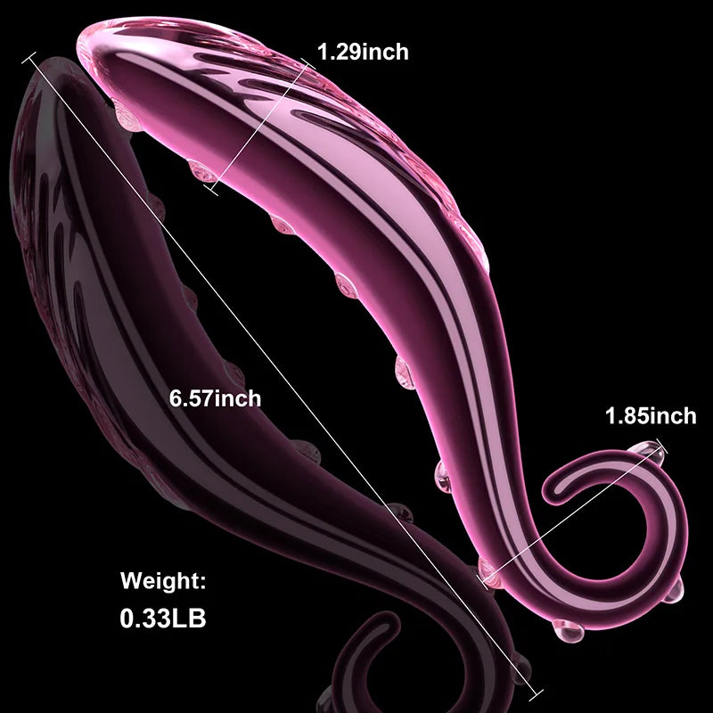 6.57Inch Pink Octopus Tentacle Glass Dildo