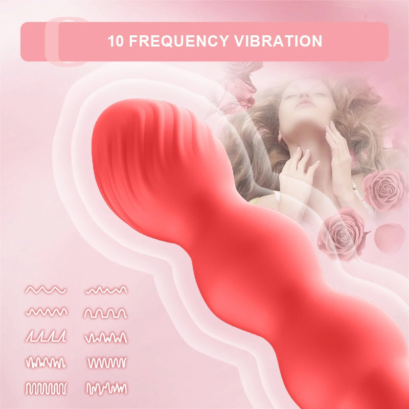 10 Vibration Modes Sex Toys Red Anal Beads