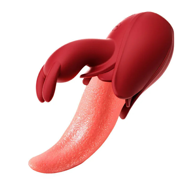 2 In 1 Rabbit Vibrator Multi Vibrating Licking Tongue Stimulator