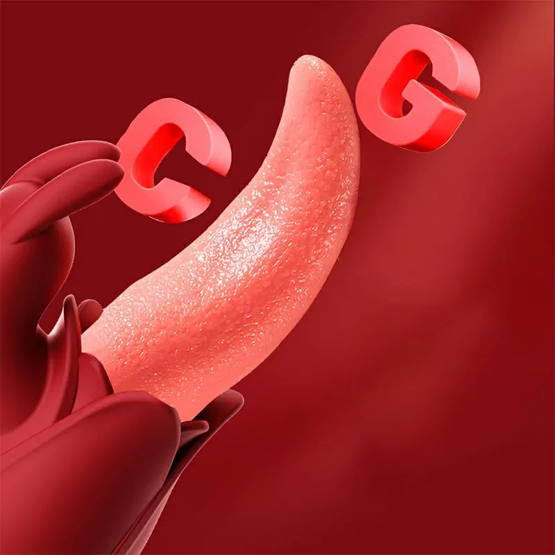 2 In 1 Rabbit Vibrator Multi Vibrating Licking Tongue Stimulator