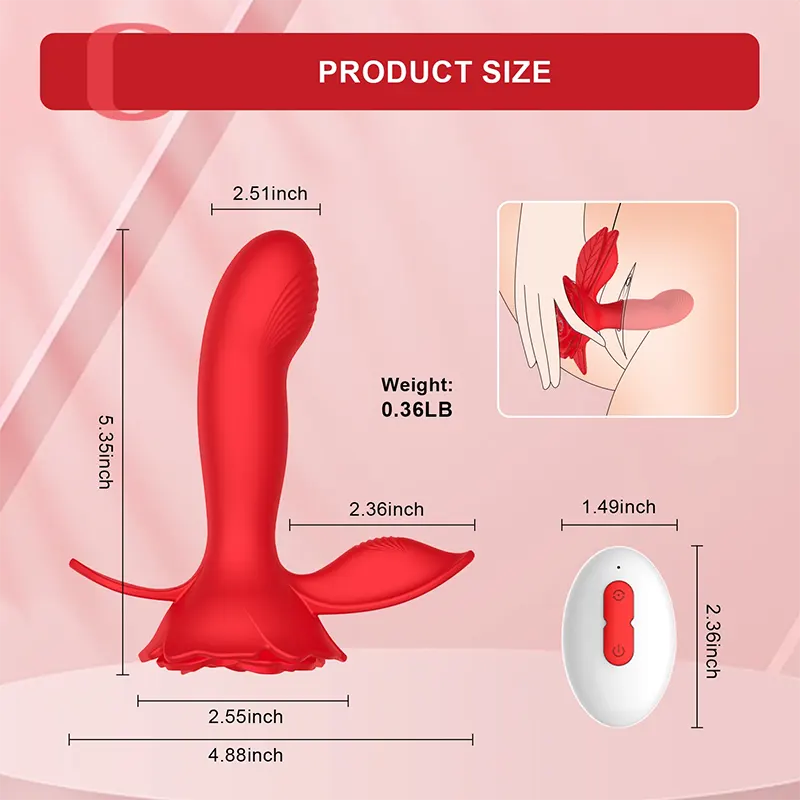 App Remote Control Vibrating Rose Butt Plug