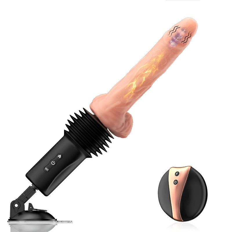 6 In 1 Thrusting Heating Sex Machine with Realistic Dildo